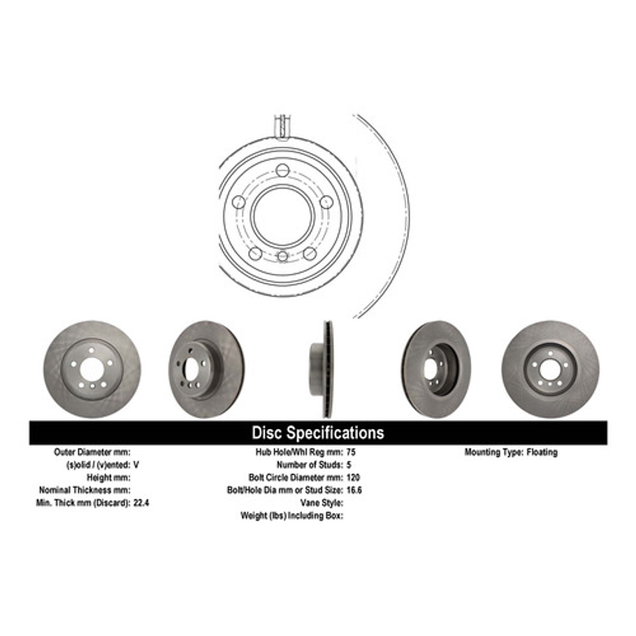 Disco Freno Bmw 528i 2017-2023 Delantero 3