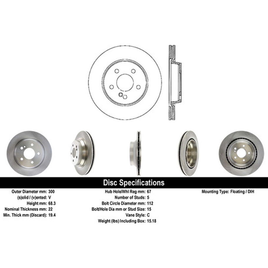 Disco Freno Mercedes Benz E550 2003-2009 Trasero 2