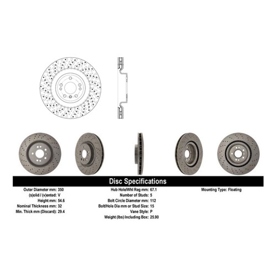 Disco Freno Mercedes Benz Gle350d 2012-2019 Delantero 4