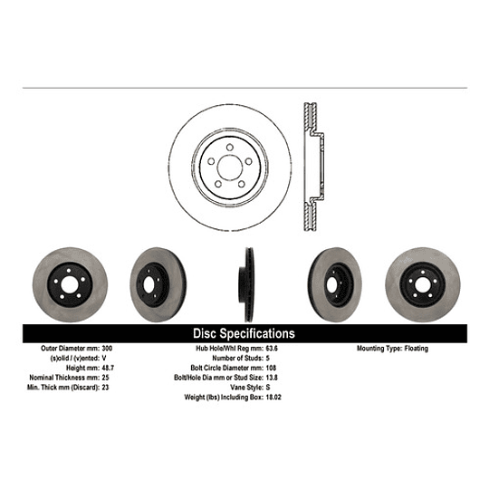 Disco Freno Volvo C30 2007-2013 Delantero