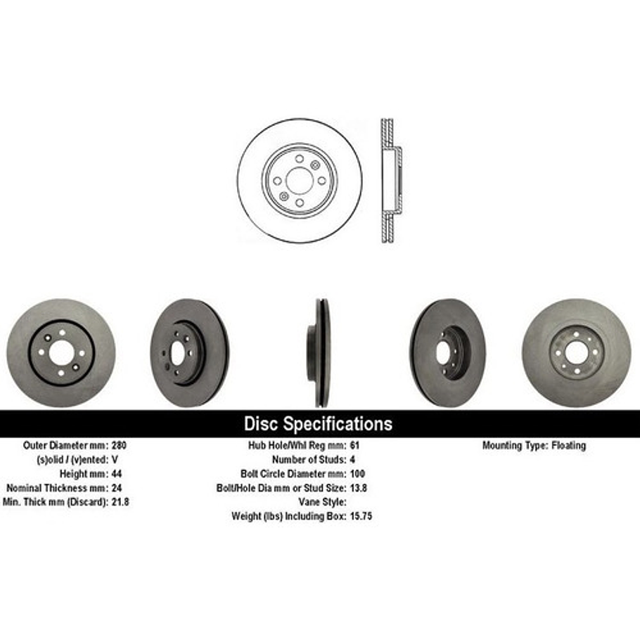 Disco Freno Renault Clio 1998-2012 Delantero 4