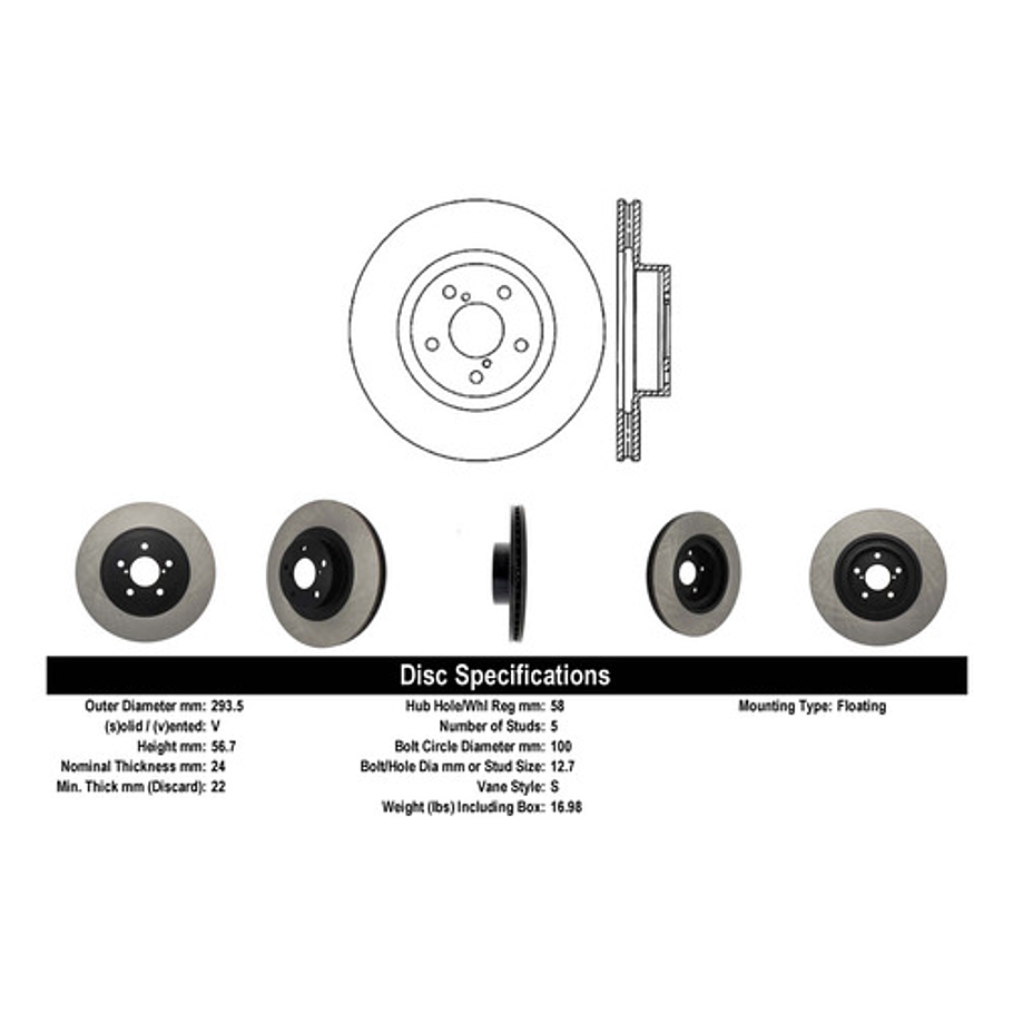Disco Freno Subaru Forester 2012-2018 Delantero 4