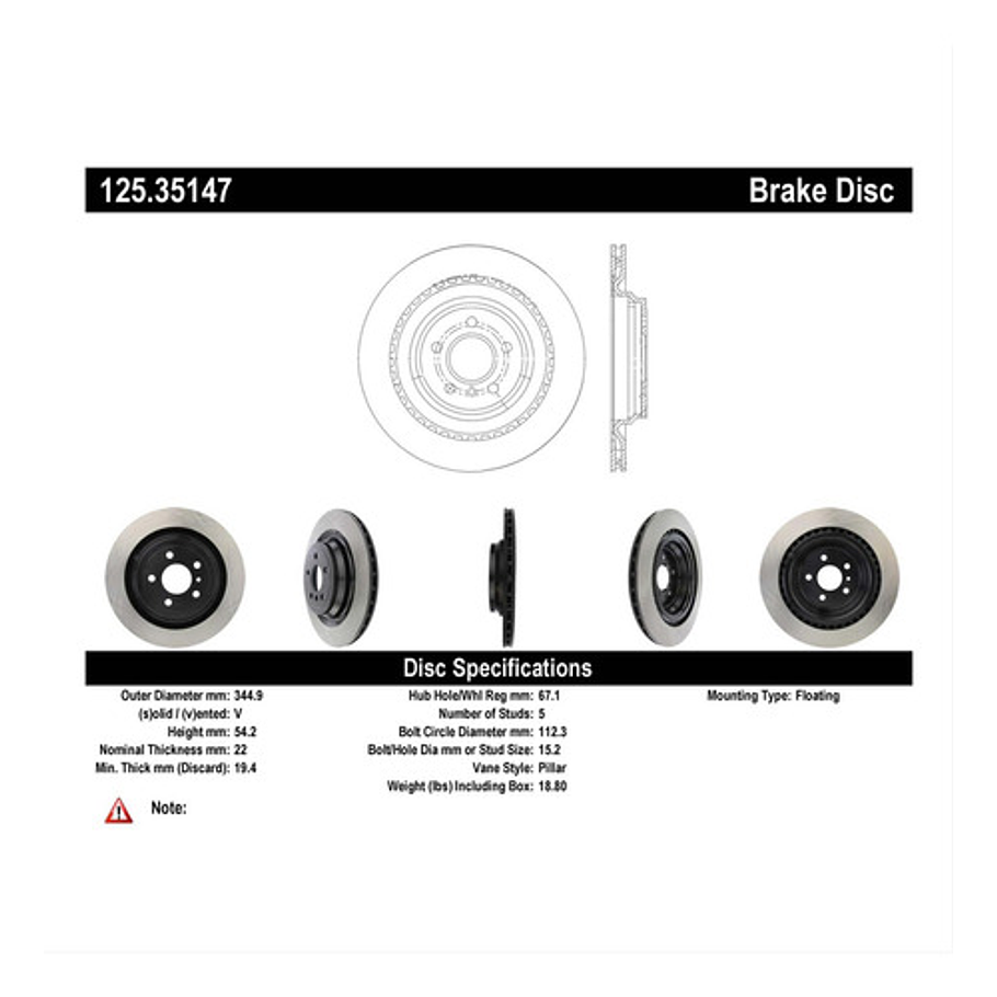 Disco Freno Mercedes Benz Ml400 2011-2019 Trasero 4