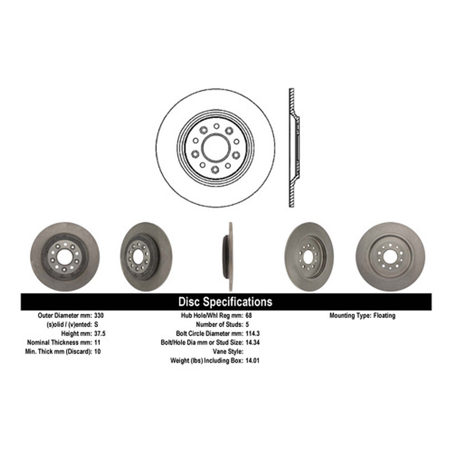 Disco Freno Lincoln Mkx 2007-2015 Delantero 3