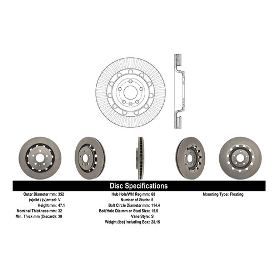 Disco Freno Ford Taurus 2010-2019 Delantero 4