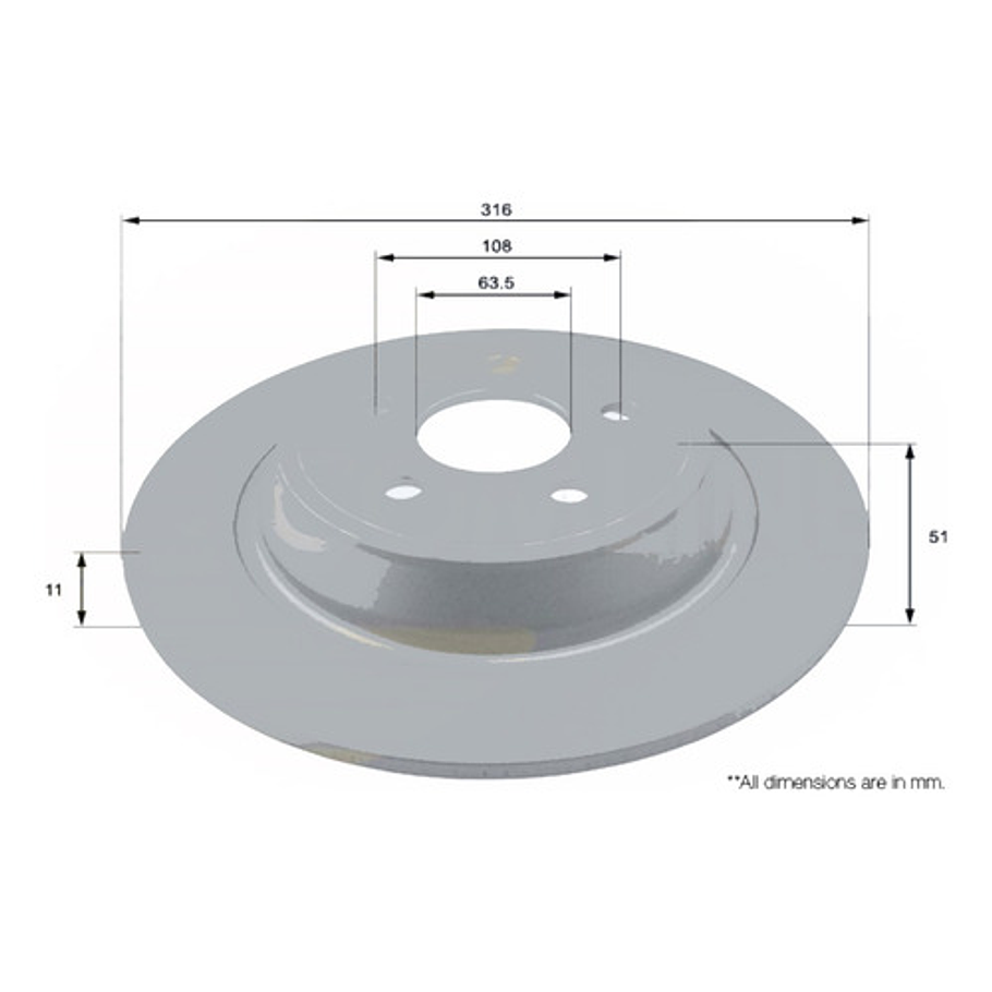 Disco Freno Ford Escape 2013-2019 Trasero 4
