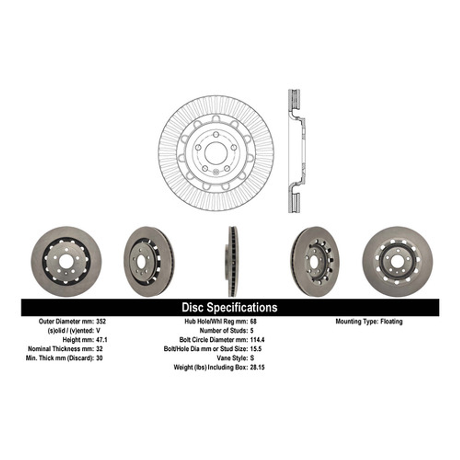 Disco Freno Lincoln Mkt 2010-2019 Delantero 4