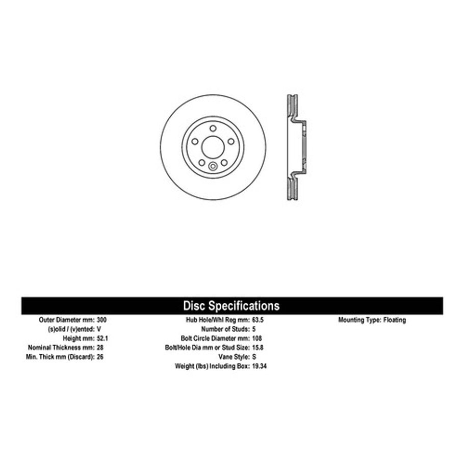Disco Freno Volvo Xc70 2008-2016 Delantero 3