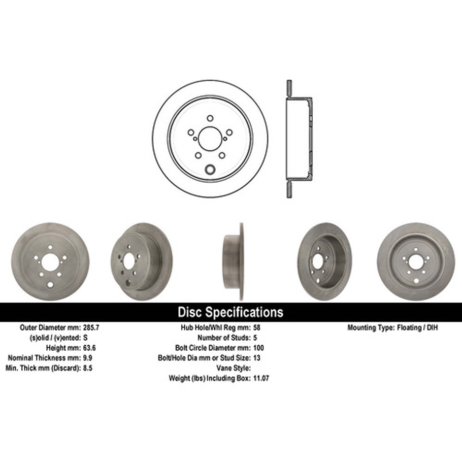 Disco Freno Subaru Forester 2008-2012 Trasero 3