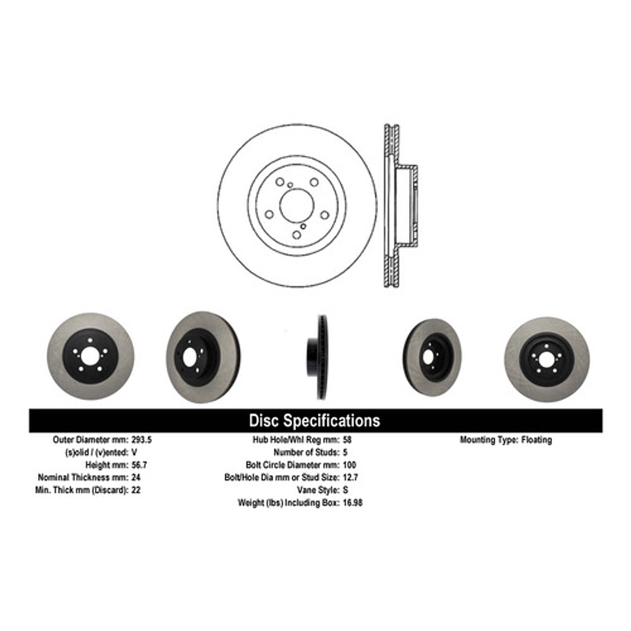 Disco Freno Subaru Outback 2005-2009 Delantero 3