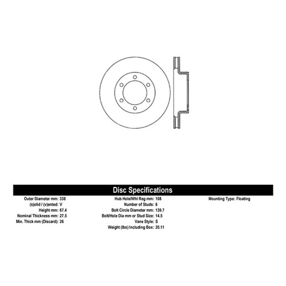 Disco Freno Toyota 4runner 2003-2009 Delantero 4