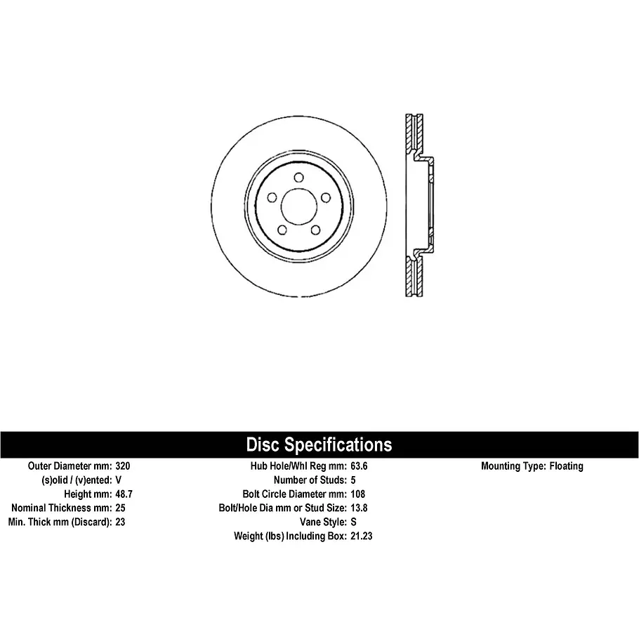 Disco Freno Ford Escape 2013-2019 Delantera 2