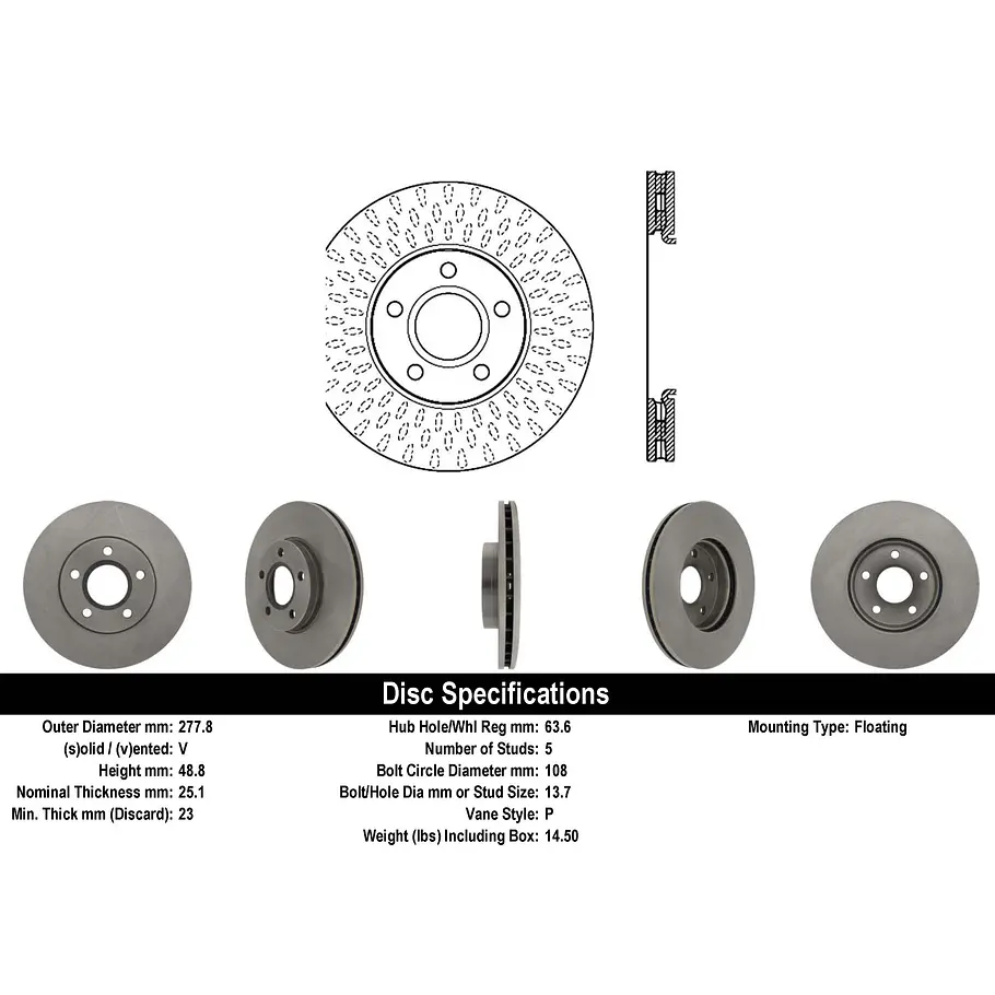 Disco Freno Volvo S40 2004-2012 Delantera 2