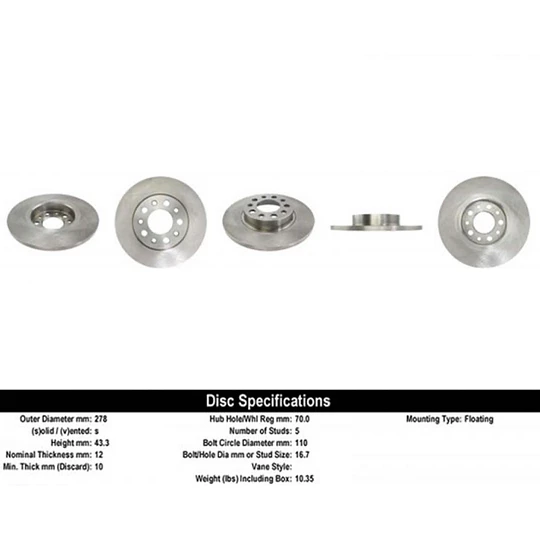 Disco Freno Alfa Romeo Giulietta 2010-2020 Trasero