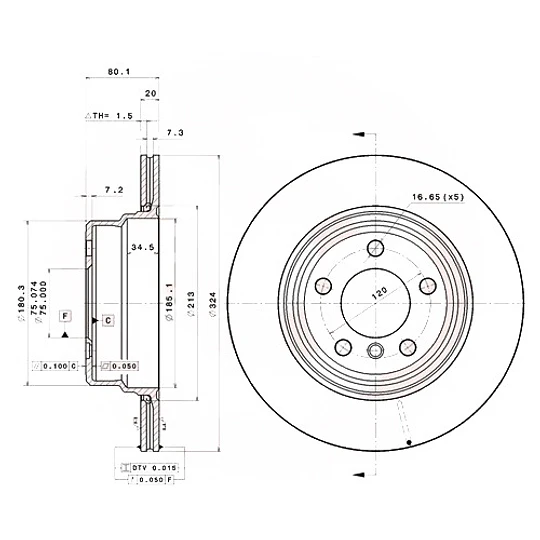 Disco Freno BMW 320i 2011-2019 Delantera