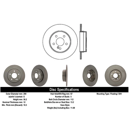 Disco Freno C-TEK 121.35044