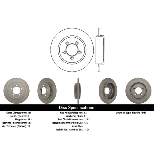 Disco Freno C-TEK 121.65090