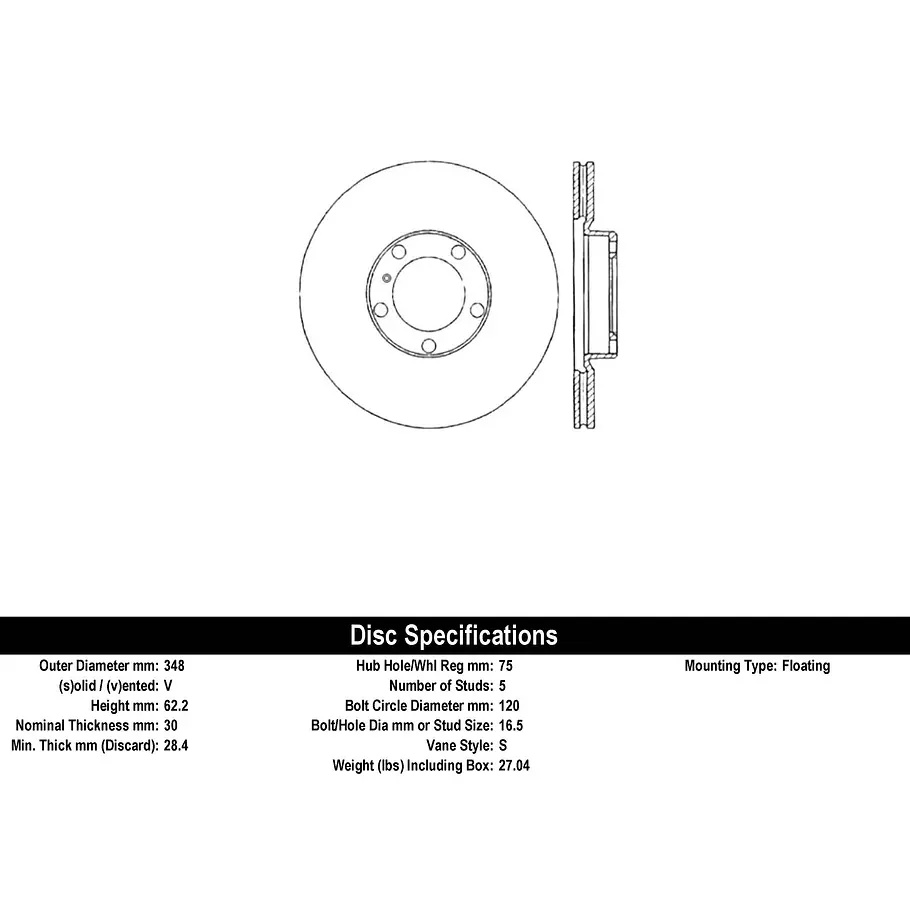 Disco Freno CENTRIC 125.34096 2