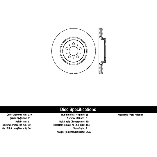 Disco Freno C-TEK 121.39035