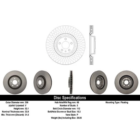 Disco Freno Audi A7 Quattro / A7 2010-2017 Delantera