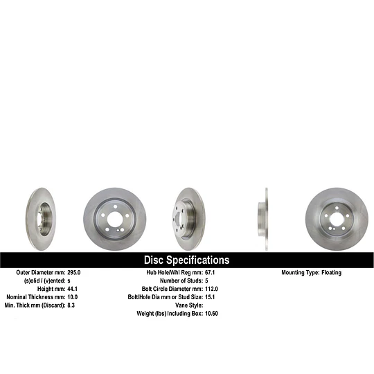 Disco Freno Mercedes Benz CLA220 CDI 2013-2019 Trasero