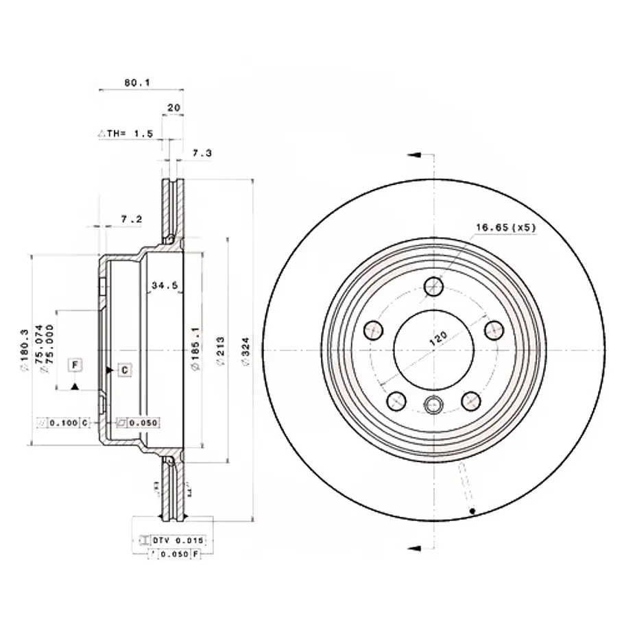Disco Freno BMW 318i 2011-2019 Delantera 2