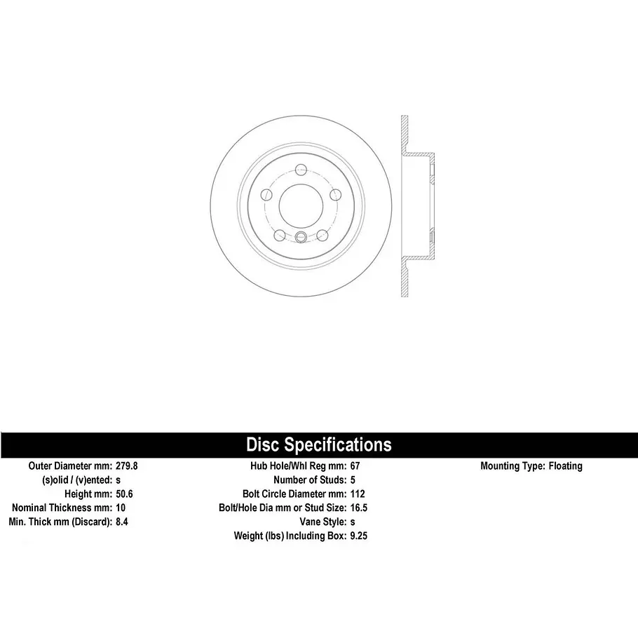 Disco Freno POWERSTOP EBR1658 