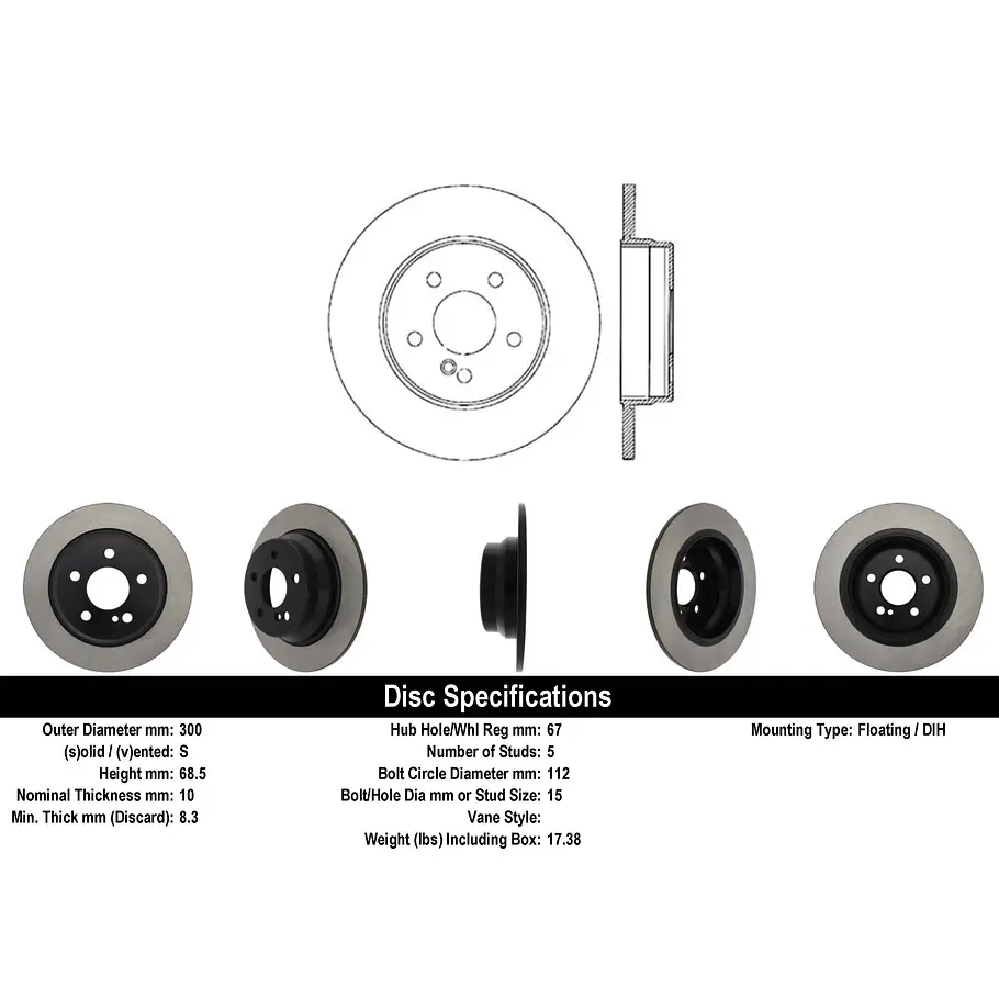 Disco Freno Mercedes Benz E320 2003-2009 Trasera 