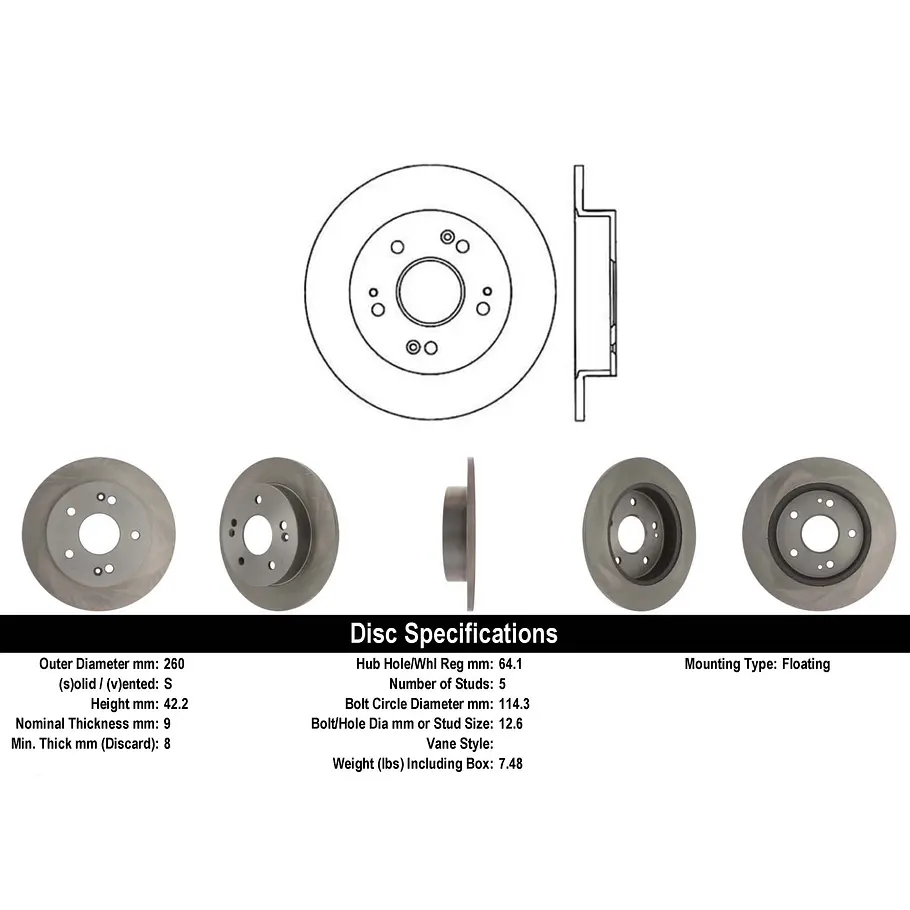 Disco Freno Honda Civic 2006-2011 Trasera 