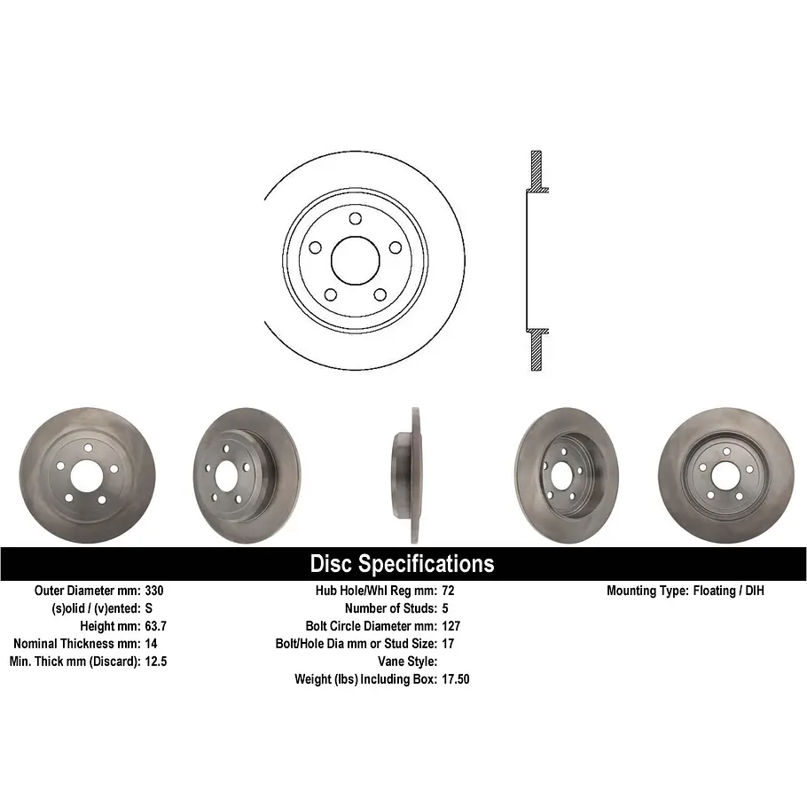 Disco Freno Dodge Durango 2011-2023 Trasero 