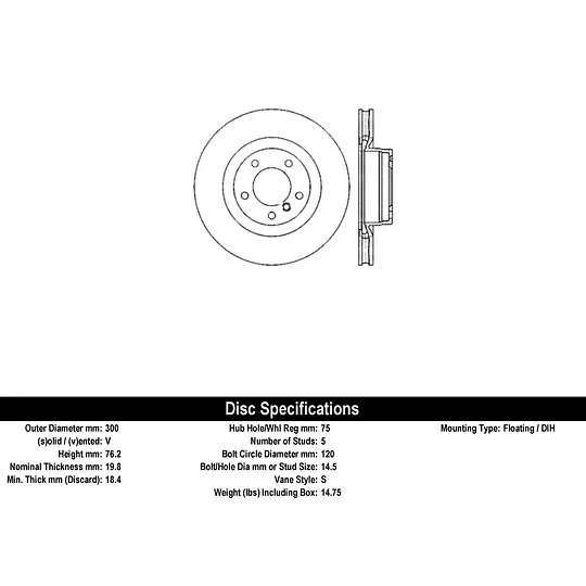 Disco Freno BMW 120i 2004-2013 Trasera