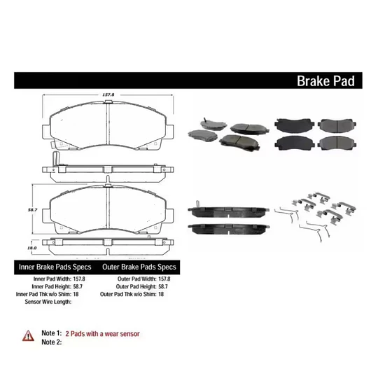 Pastillas Freno Honda Ridgeline 2006-2014 Delantera
