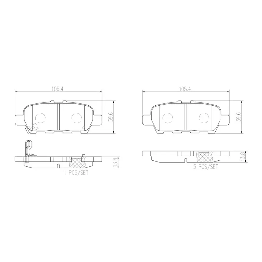 Pastillas Freno Nissan Sentra 2012-2019 Trasera 