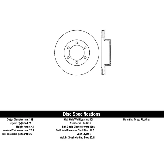 Disco Freno COMLINE ADC01120V