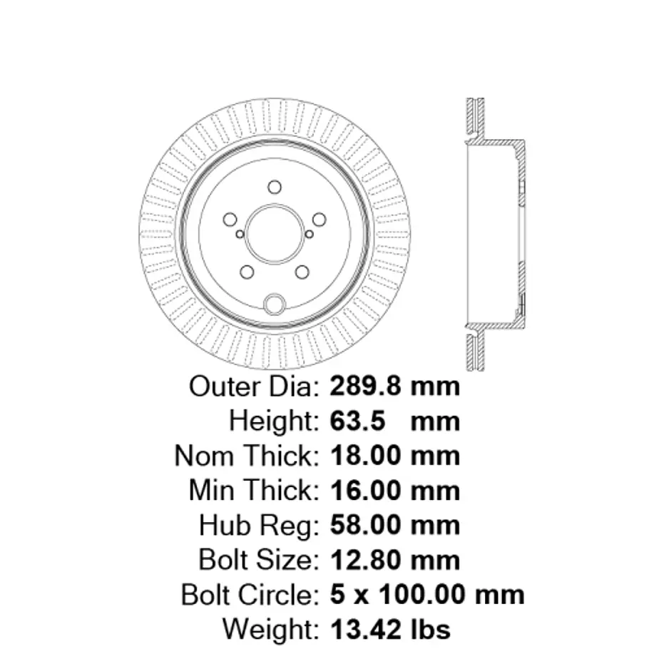 Disco Freno COMLINE ADC5009V 