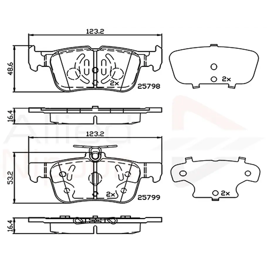 Pastillas Freno Ford Escape (Kuga) 2013-2019 Trasero 2