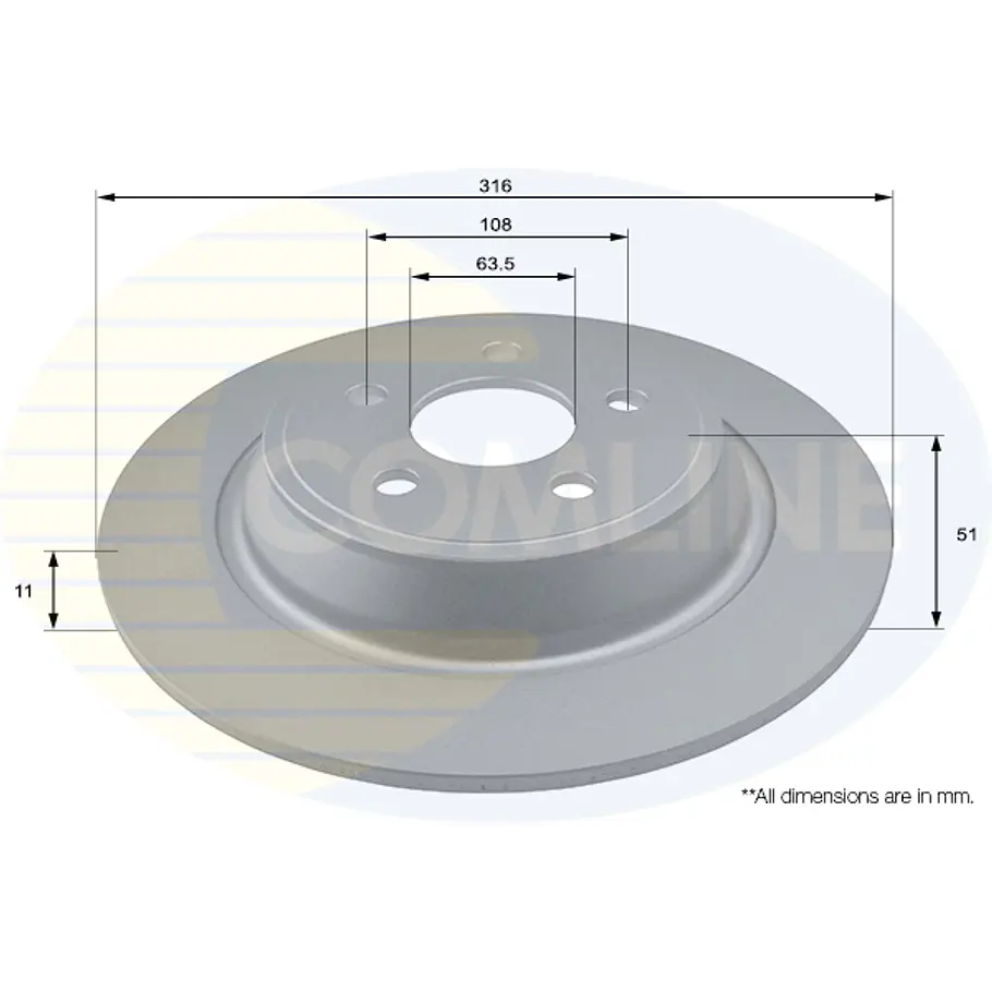 Disco Freno Ford Escape (Kuga) 2013-2019 Trasero 