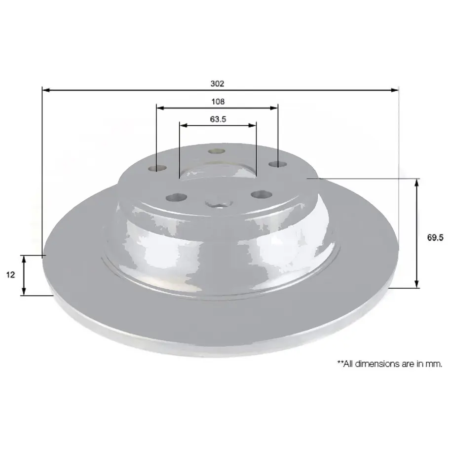 Disco Freno Volvo C70 2006-2013 Trasero 1
