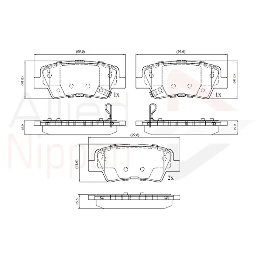 Pastillas Freno Kia Rio 2017-2023 Trasero 1