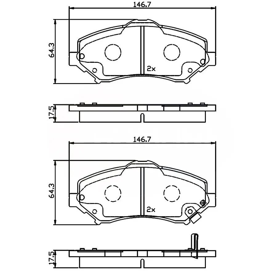Pastillas Freno Chrysler Voyager / Grand Voyager 2008-2019 Delantero 1
