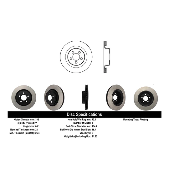 Disco Freno Jeep Liberty / New Cherokee 2008-2013 Delantero