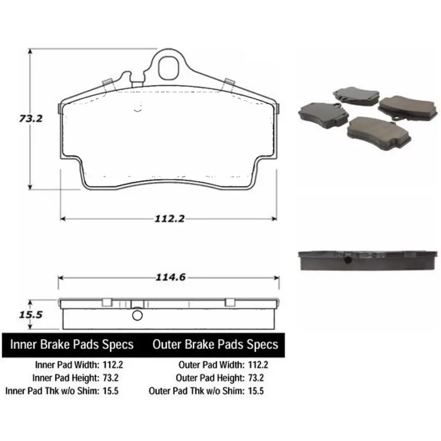 Pastillas Freno Porsche Boxster 1996-2004 Trasero 2