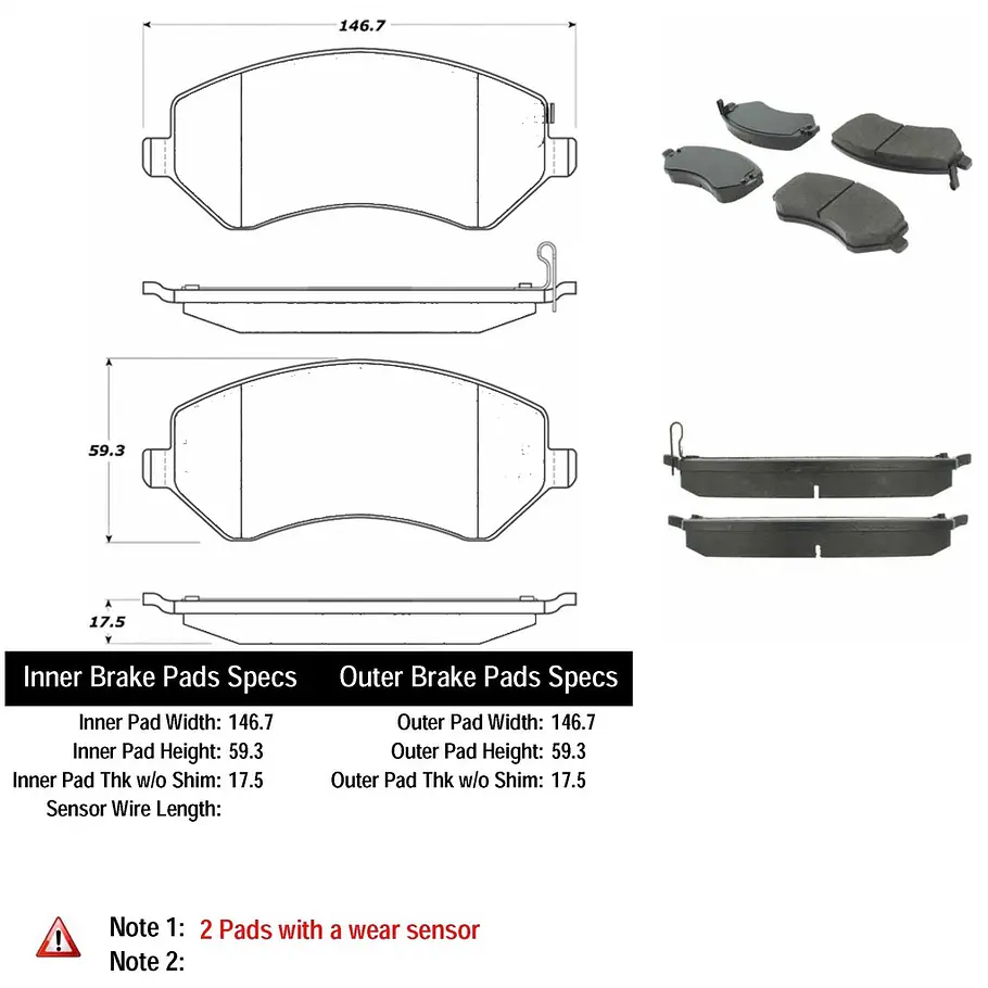 Pastillas Freno Dodge Caravan / Grand Caravan 2001-2007 Delantero 1