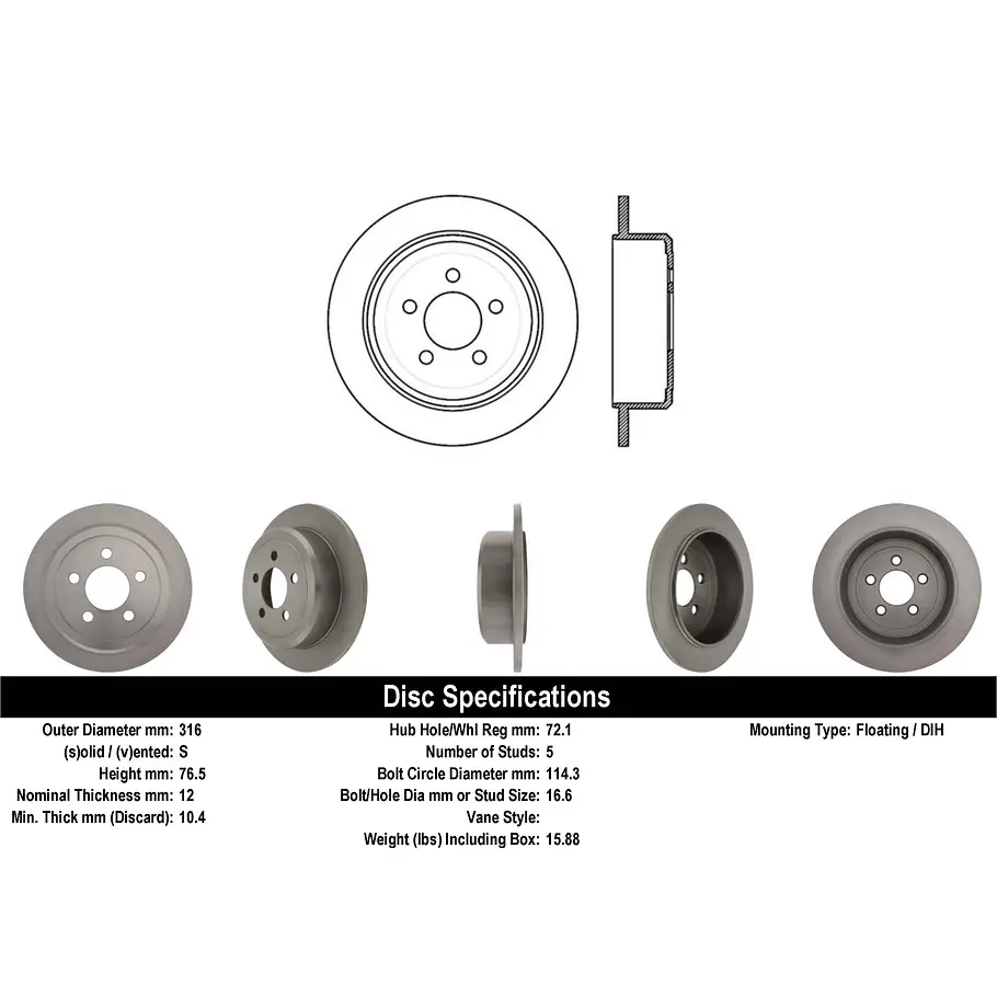 Disco Freno Jeep Liberty / New Cherokee 2008-2013 Trasero 2