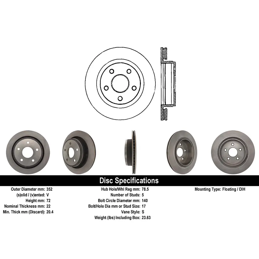 Disco Freno Dodge Durango 2004-2009 Trasero 1