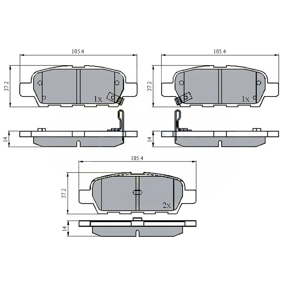 Pastillas Freno Nissan Rogue 2014-2020 Trasero 2