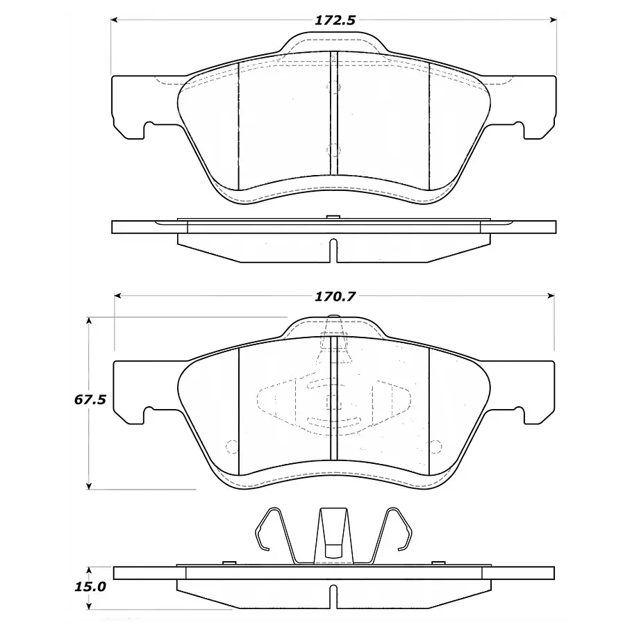 Pastillas Freno Ford Escape (Kuga) 2001-2007 Delantero 1