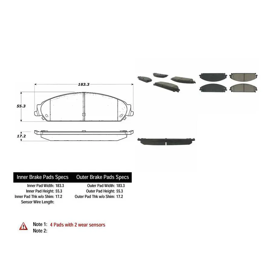 Pastillas Freno Dodge Challenger 2008-2023 Delantero 1