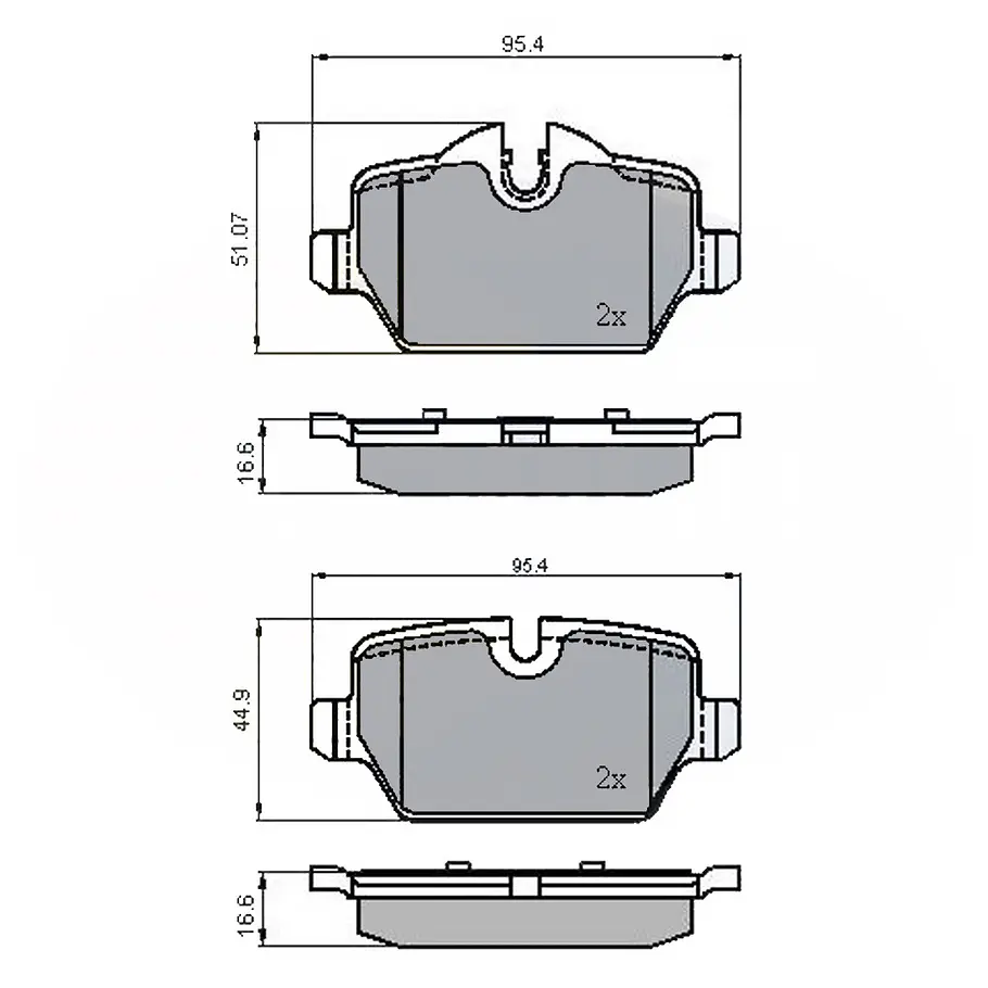 Pastillas Freno BMW 316i 2004-2013 Trasero 2