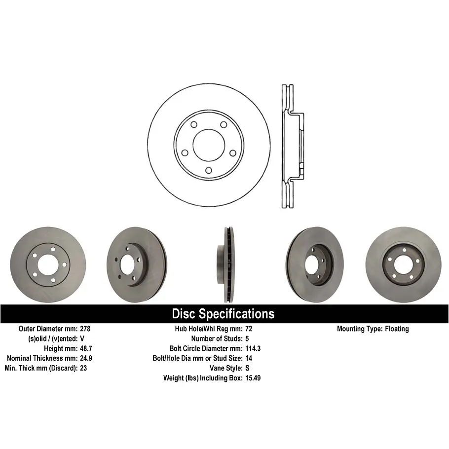 Disco Freno Mazda 6 2002-2008 Delantero 